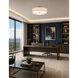 Textile Collection - Genova Family 24 inch Brushed Brass and Cream Linen Semi-Flush Ceiling Light in 24" D x 24" W x 10.25" H, EVOLV