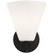 Fusion Collection - Pavia Family 1 Light 6.75 inch Matte Black and Opal Wall Sconce Wall Light, EVOLV