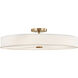 Textile Collection - Genova Family 48 inch Brushed Brass Semi-Flush Ceiling Light in 48" D x 48" W x 11.75" H, White Linen, EVOLV