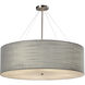 Textile 8 Light 36 inch Brushed Nickel Drum Pendant Ceiling Light, Classic Family, EVOLV
