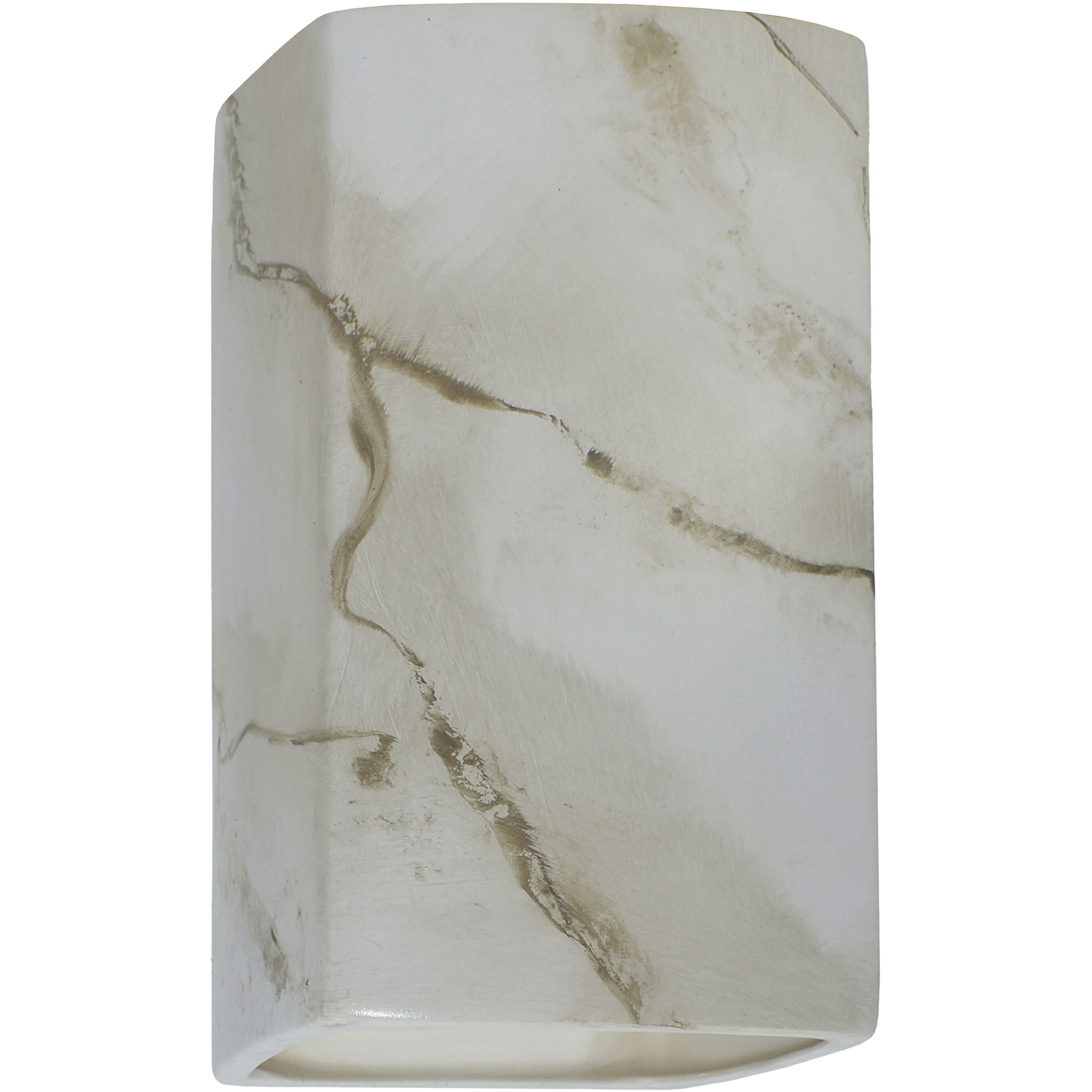 Ambiance Rectangle LED 7.25 inch Carrara Marble Wall Sconce Wall Light, Large