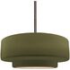 Radiance Collection - Tier Pendant Ceiling Light in Brushed Nickel, Black Cord, Replaceable Bulb, Matte Green, 14.5W x 5.25H, Form+Finish+Function