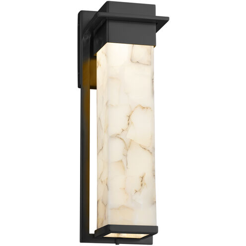 Alabaster Rocks 16.5 inch Matte Black Outdoor Wall Sconce