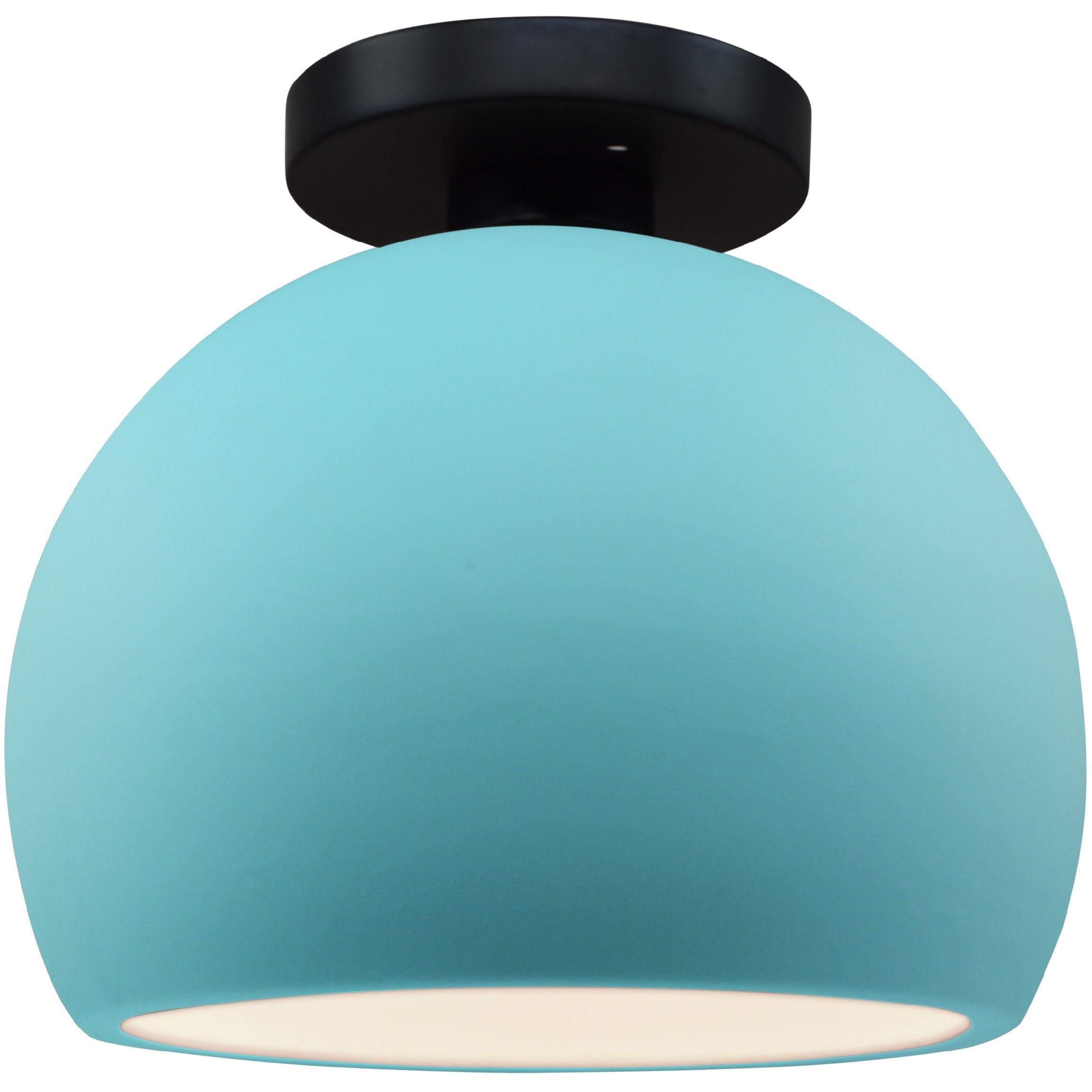 Radiance 1 Light 7 inch Reflecting Pool and Matte Black Semi Flush Ceiling Light