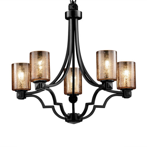Fusion 28 inch Chandelier Ceiling Light in 5000 Lm LED, Dark Bronze, Oval, Almond Fusion