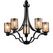 Fusion 28 inch Chandelier Ceiling Light in 5000 Lm LED, Matte Black, Oval, Almond Fusion