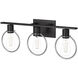 EVOLV 24 inch Matte Black with Chrome Ring Bath Bar Wall Light in Matte Black / Chrome Ring