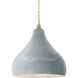 Radiance LED 8 inch Antique Brass and Concrete Pendant Ceiling Light