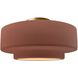 Radiance Collection - Tier 1 Light 16.5 inch Canyon Clay and Brushed Brass Semi-Flush Ceiling Light in Replaceable Bulb, 16.5W x 8H, Form+Finish+Function