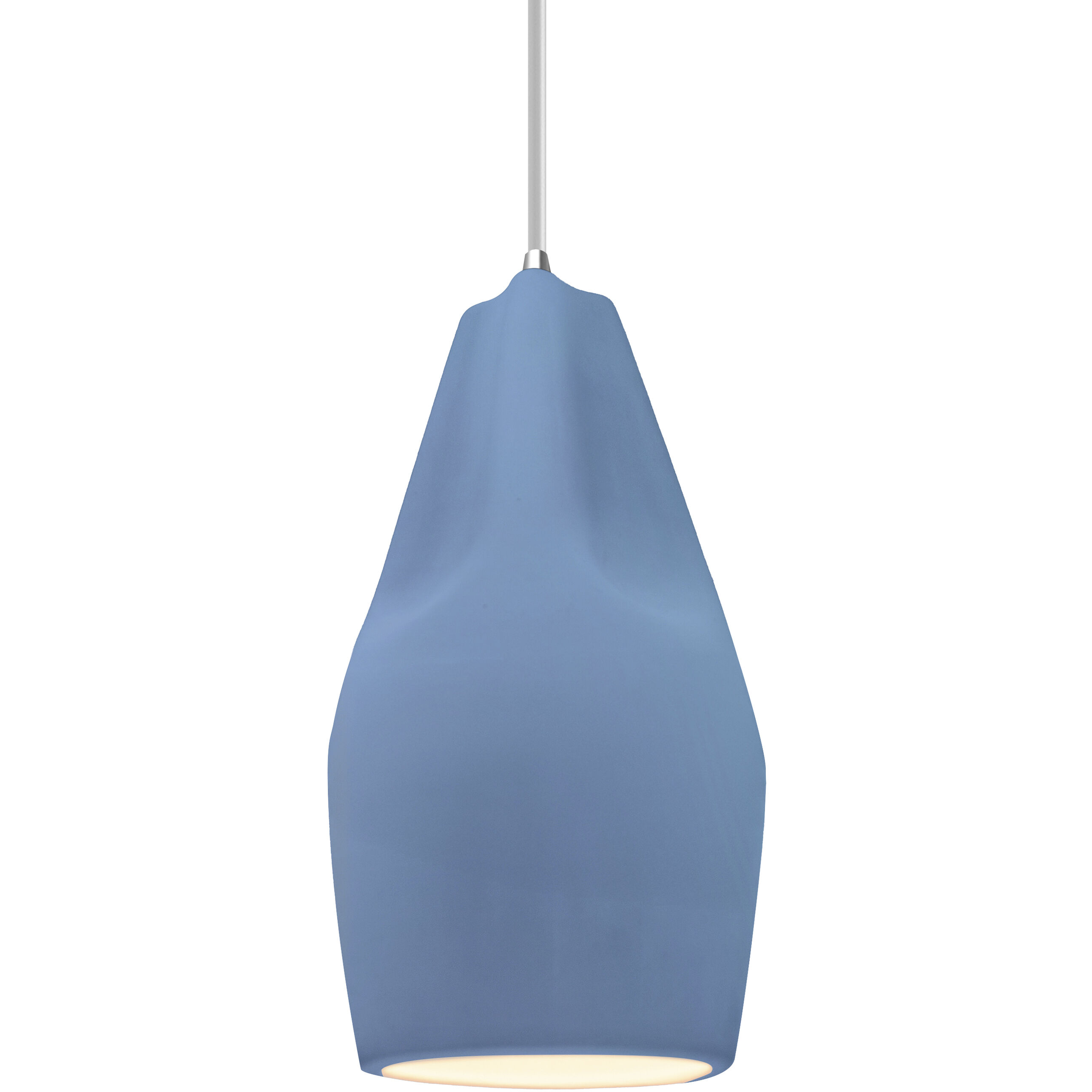 Radiance Collection - Crease Pendant Ceiling Light in Polished Chrome, White Cord, Replaceable Bulb, Sky Blue, Form+Finish+Function