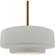 Radiance Collection - Tier Pendant Ceiling Light in Brushed Brass, Black Cord, Replaceable Bulb, Matte White, 14.5W x 5.25H, Form+Finish+Function