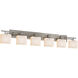Fusion 6 Light 56.5 inch Brushed Nickel Vanity Light Wall Light in Rectangle, Incandescent, Opal Fusion