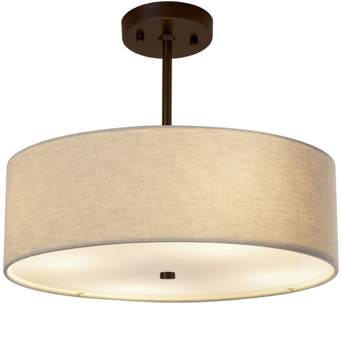 Textile LED 18 inch Dark Bronze Pendant Ceiling Light
