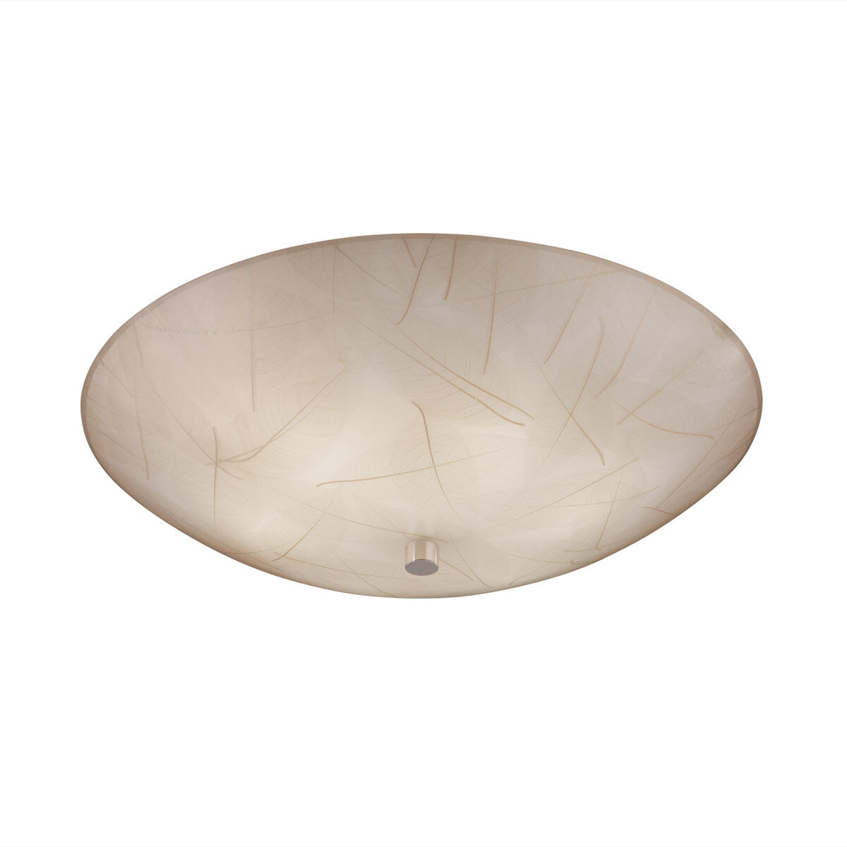 3form 6 Light 24 inch Polished Chrome Semi-Flush Ceiling Light in Fossil Leaf, Incandescent