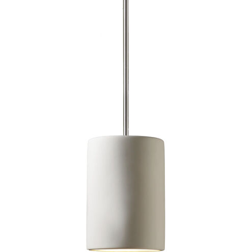 Radiance Collection LED 7 inch Matte White with Antique Brass Pendant Ceiling Light