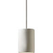 Radiance Collection 1 Light 7 inch Matte White with Antique Brass Pendant Ceiling Light