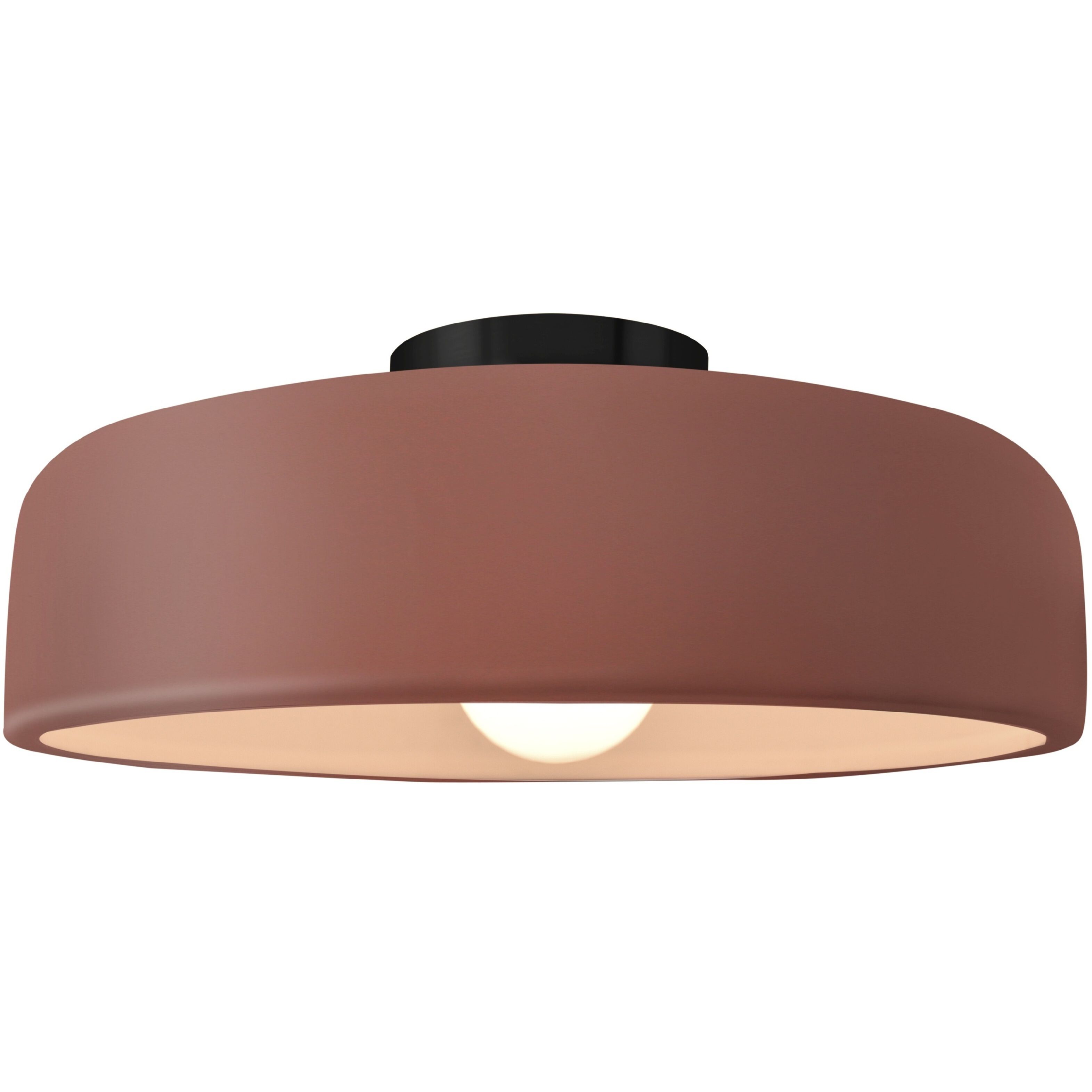 Radiance Collection - Spire LED 16 inch Canyon Clay and Matte Black Semi-Flush Ceiling Light in Dedicated LED, 16W x 6.5H, Form+Finish+Function