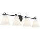 Fusion Collection - Pavia Family 4 Light 33.75 inch Matte Black and Opal Bath Bar Wall Light, EVOLV