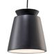 Radiance Collection - Trapezoid LED 7.75 inch Carbon Matte Black and Polished Chrome Pendant Ceiling Light in Dedicated LED, Form+Finish+Function