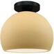 Radiance 1 Light 7 inch Muted Yellow and Matte Black Semi Flush Ceiling Light