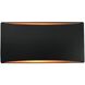 Ambiance LED 10 inch Carbon Matte Black and Champagne Gold ADA Wall Sconce Wall Light
