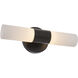 Fusion Collection - Cellini Family 4.5 inch Matte Black and Ribbed Opal ADA Wall Sconce Wall Light, EVOLV