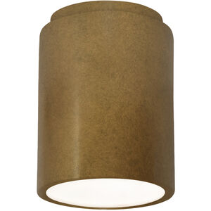 Radiance Cylinder LED 6.5 inch Antique Gold Outdoor Flush-Mount