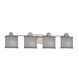 Textile 4 Light 35 inch Brushed Nickel Bath Vanity Light Wall Light, Ardent Family, Choices