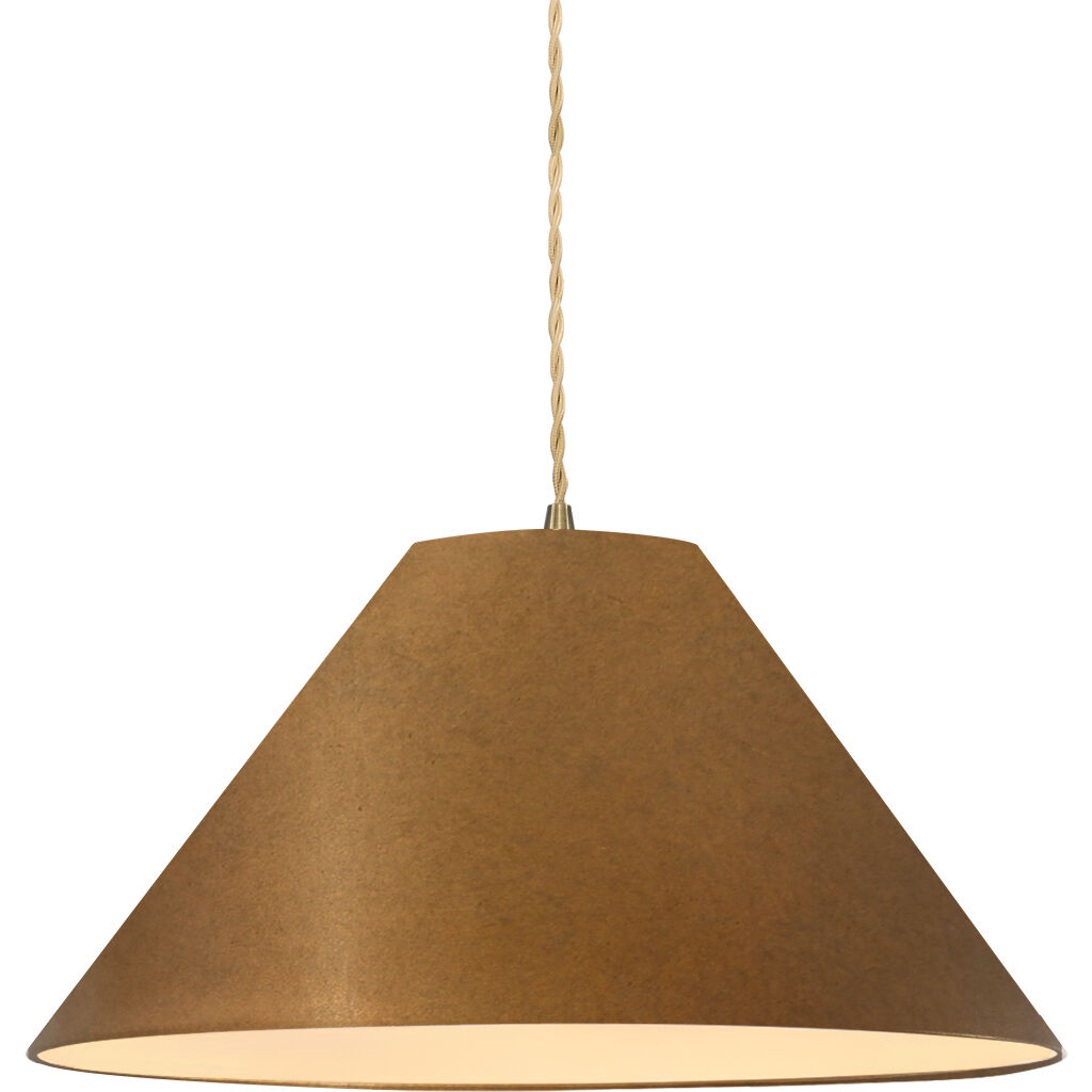 Radiance Collection - Avola Pendant Ceiling Light in Antique Brass, Replaceable Bulb, Beige Twist Cord, Antique Gold, 15W x 7.25H, Form+Finish+Function