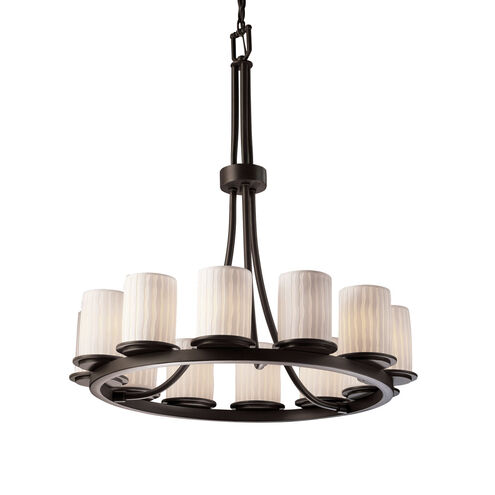 Limoges 12 Light Dark Bronze Chandelier Ceiling Light in Waterfall, Incandescent