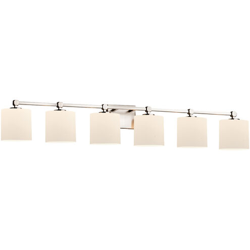 Fusion 6 Light 51.5 inch Brushed Nickel Vanity Light Wall Light in Oval, Incandescent, Opal Fusion
