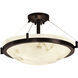 LumenAria 6 Light 39 inch Dark Bronze Semi-Flush Ceiling Light in Incandescent, Bowl
