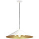 Conos Family 3 Light 24 inch Matte White with Champagne Gold Interior Pendant Ceiling Light