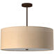 Textile Collection - Classic Family 6 Light 24 inch Dark Bronze Drum Pendant Ceiling Light in Incandescent, Cream Linen, Classic Family