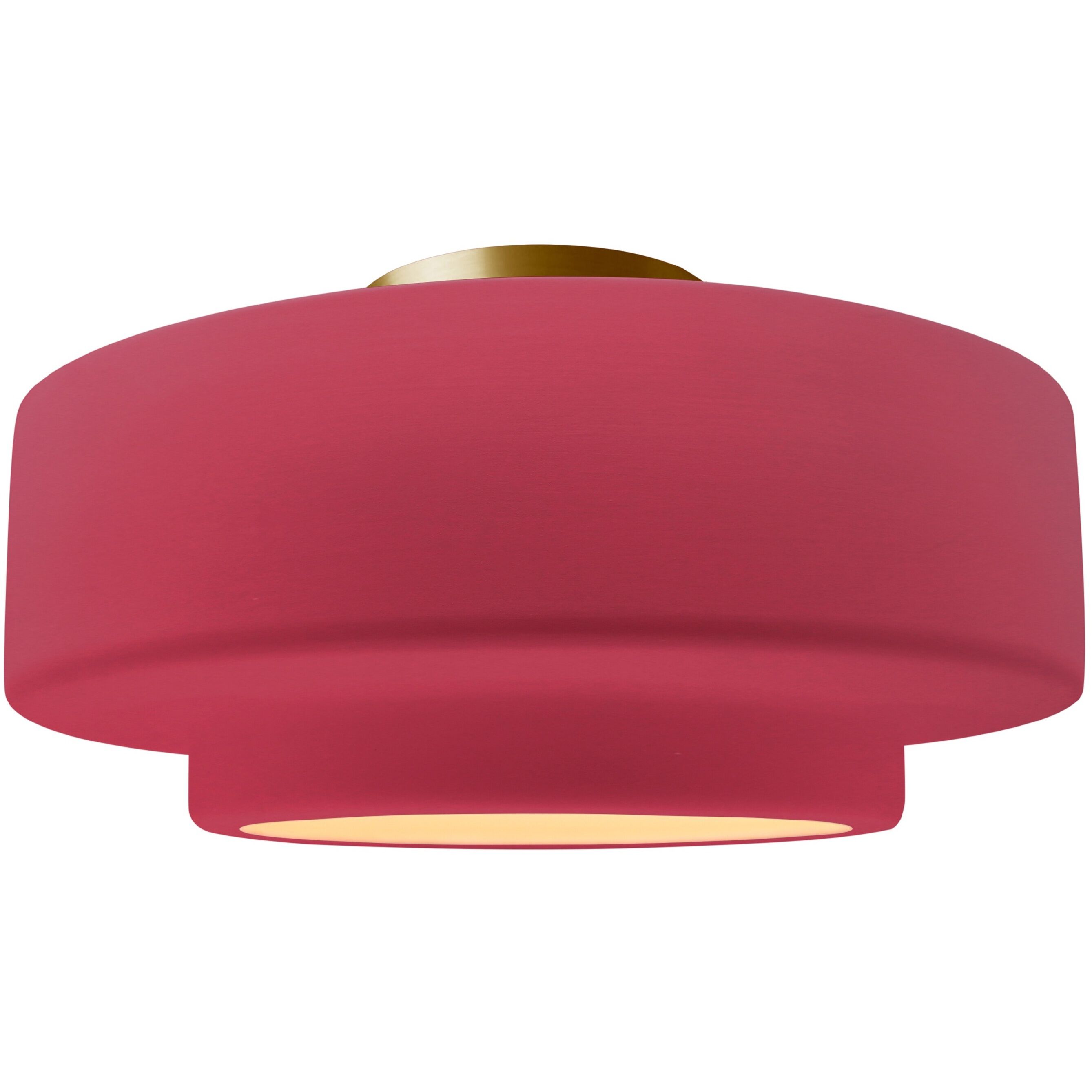 Radiance Collection - Tier LED 16.5 inch Cerise and Brushed Brass Semi-Flush Ceiling Light in Dedicated LED, 16.5W x 8H, Form+Finish+Function