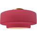 Radiance Collection - Tier LED 16.5 inch Cerise and Brushed Brass Semi-Flush Ceiling Light in Dedicated LED, 16.5W x 8H, Form+Finish+Function