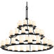 Candlearia 45 Light 60 inch Matte Black Chandelier Ceiling Light in Cream (CandleAria), Cylinder with Melted Rim, Incandescent