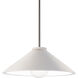 Radiance Collection - Flare LED 11.75 inch Bisque and Brushed Nickel Pendant Ceiling Light in Dedicated LED, Rigid Stem, Form+Finish+Function