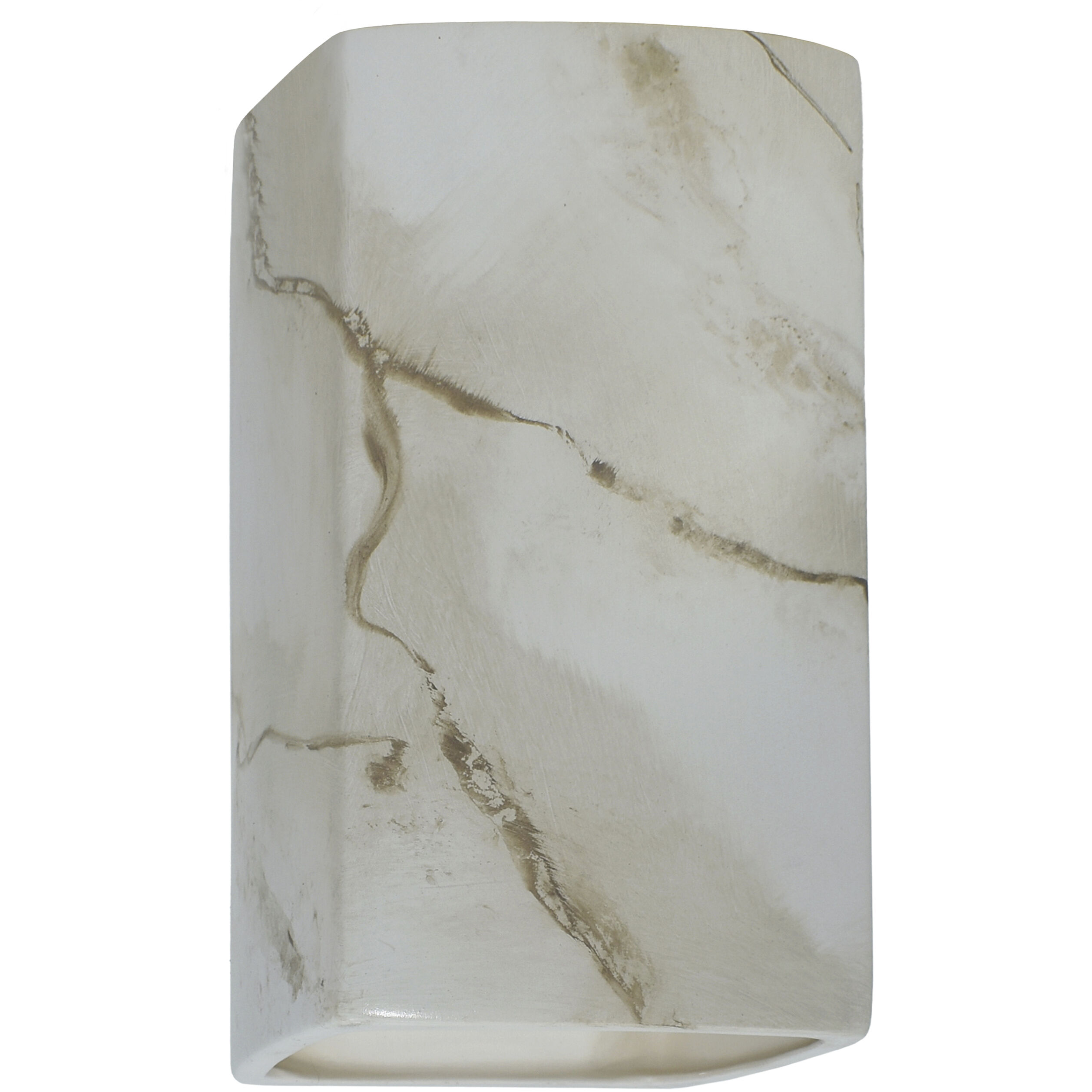 Ambiance Rectangle LED 5.25 inch Carrara Marble Wall Sconce Wall Light, Small