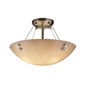 Finials 3 Light 21 inch Brushed Nickel Semi-Flush Ceiling Light in Pair of Squares, Small Tile, Incandescent, Finials