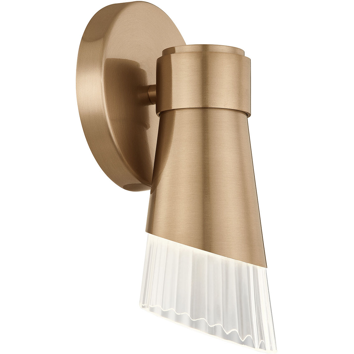 Fusion Collection - Lugano Family 4.75 inch Brushed Brass ADA Wall Sconce Wall Light, EVOLV