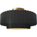 Radiance Collection - Pleated Tier LED 16.5 inch Carbon Matte Black and Champagne Gold and Brushed Brass Semi-Flush Ceiling Light in Dedicated LED, Carbon Matte Black/Champagne Gold, 16.5W x 8H, Form+Finish+Function