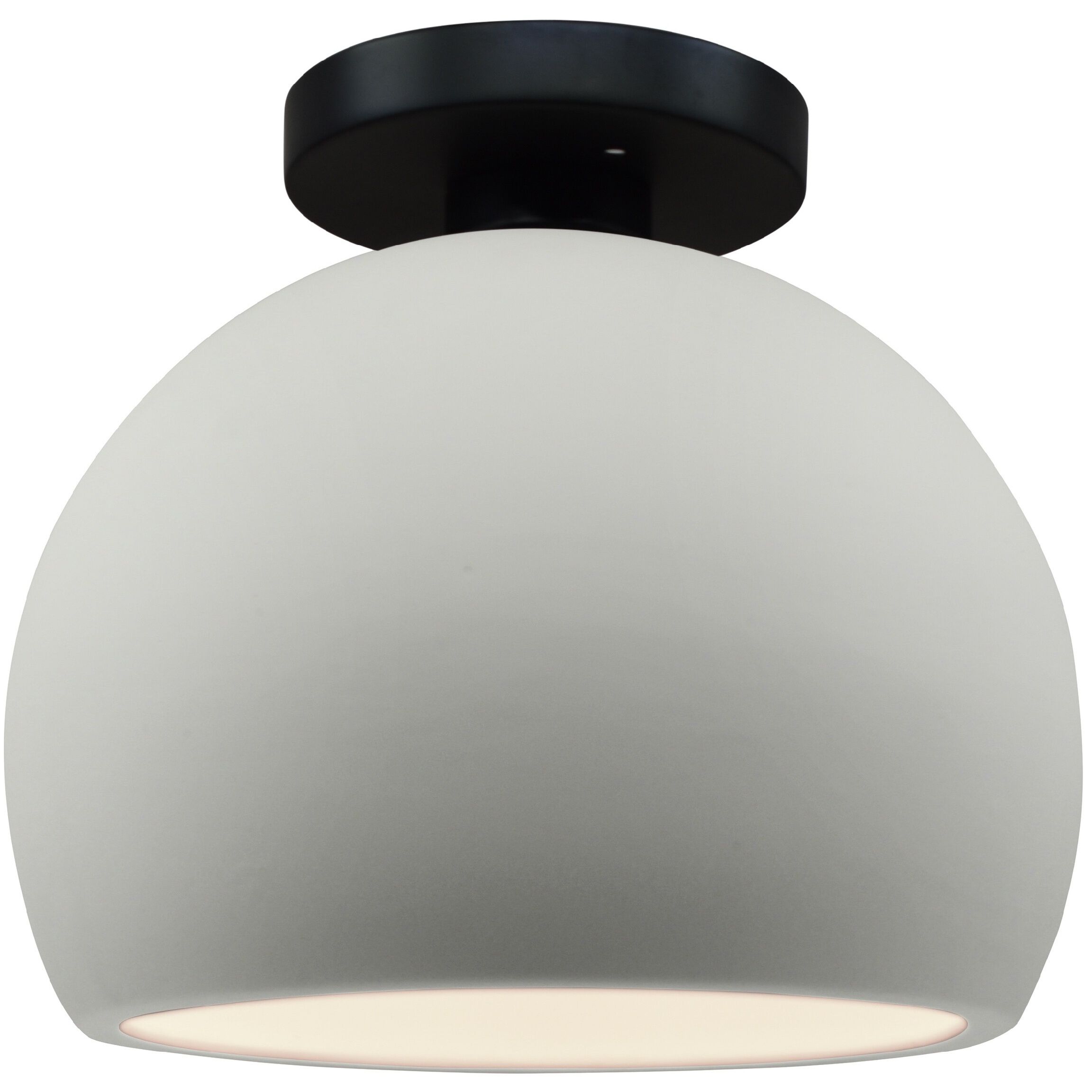 Radiance LED 7 inch Matte White and Matte Black Semi Flush Ceiling Light