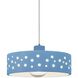 Perforated Dish 1 Light 12 inch Polished Chrome Pendant Ceiling Light in Replaceable Bulb, Sky Blue, White, Form+Finish+Function
