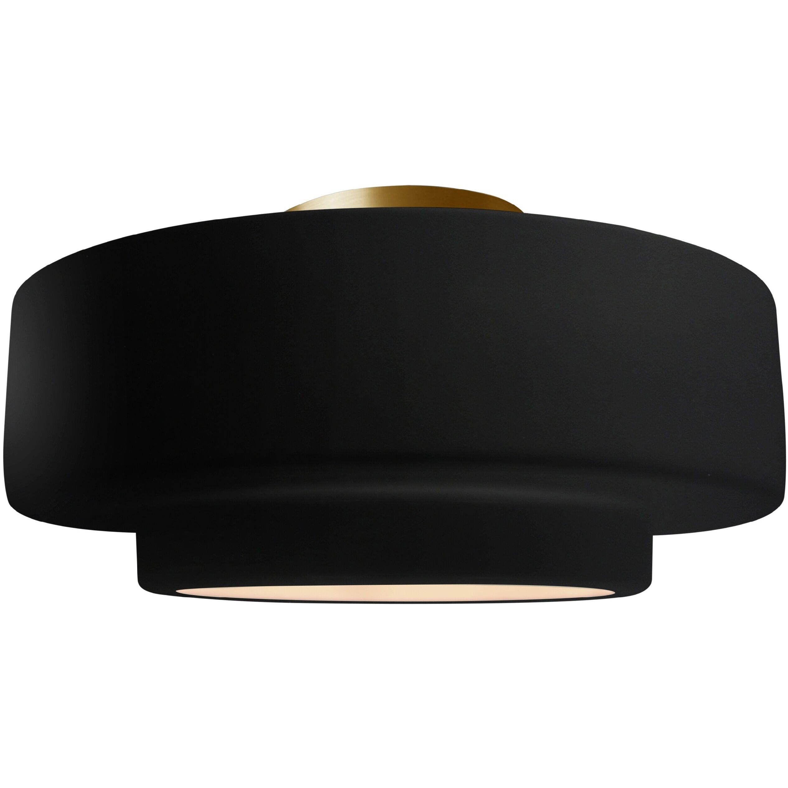 Radiance Collection - Tier 1 Light 14.5 inch Carbon Matte Black and Matte Black Semi-Flush Ceiling Light in Replaceable Bulb, 14.5W x 7.25H, Form+Finish+Function