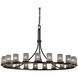 Wire Glass 21 Light 60 inch Matte Black Chandelier Ceiling Light in Grid with Clear Bubbles, Incandescent