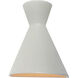 Ambiance Collection - Retro LED 13 inch Matte White with Champagne Gold internal finish Outdoor Wall Sconce in Matte White/Champagne Gold, Form+Finish+Function