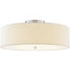 Textile Collection 5 Light 24 inch Brushed Nickel Semi Flush Ceiling Light in Cream (CandleAria), Classic Family