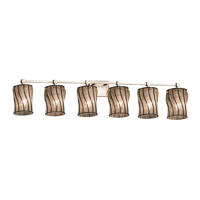 Wire Glass 6 Light 49.00 inch Bathroom Vanity Light