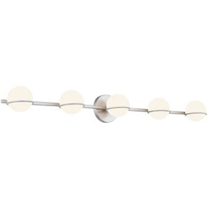 Textile Collection - Centric 5 Light 41 inch Brushed Nickel Bath Bar Wall Light